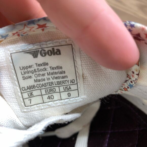 Gola Coaster Liberty Fabric \ Trainers Sneaker Whispering Stars US 9 UK 7 - Picture 10 of 13